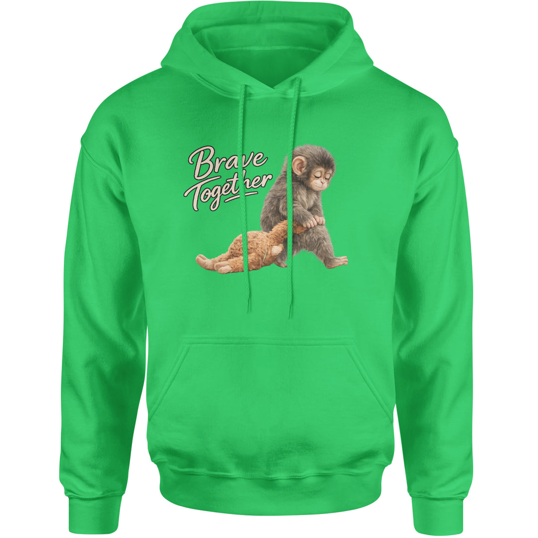 Punch Brave Together Stuffed Animal Adult Hoodie Sweatshirt Kelly Green