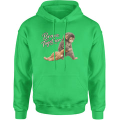 Punch Brave Together Stuffed Animal Adult Hoodie Sweatshirt Kelly Green
