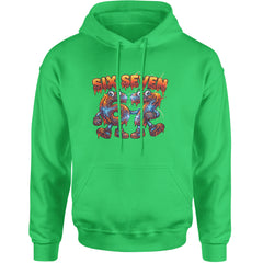 67 Lava Lightning Six Seven Meme Adult Hoodie Sweatshirt Kelly Green