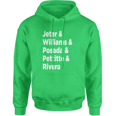 Jeter & Williams & Posada & Pettitte & Rivera Adult Hoodie Sweatshirt Kelly Green