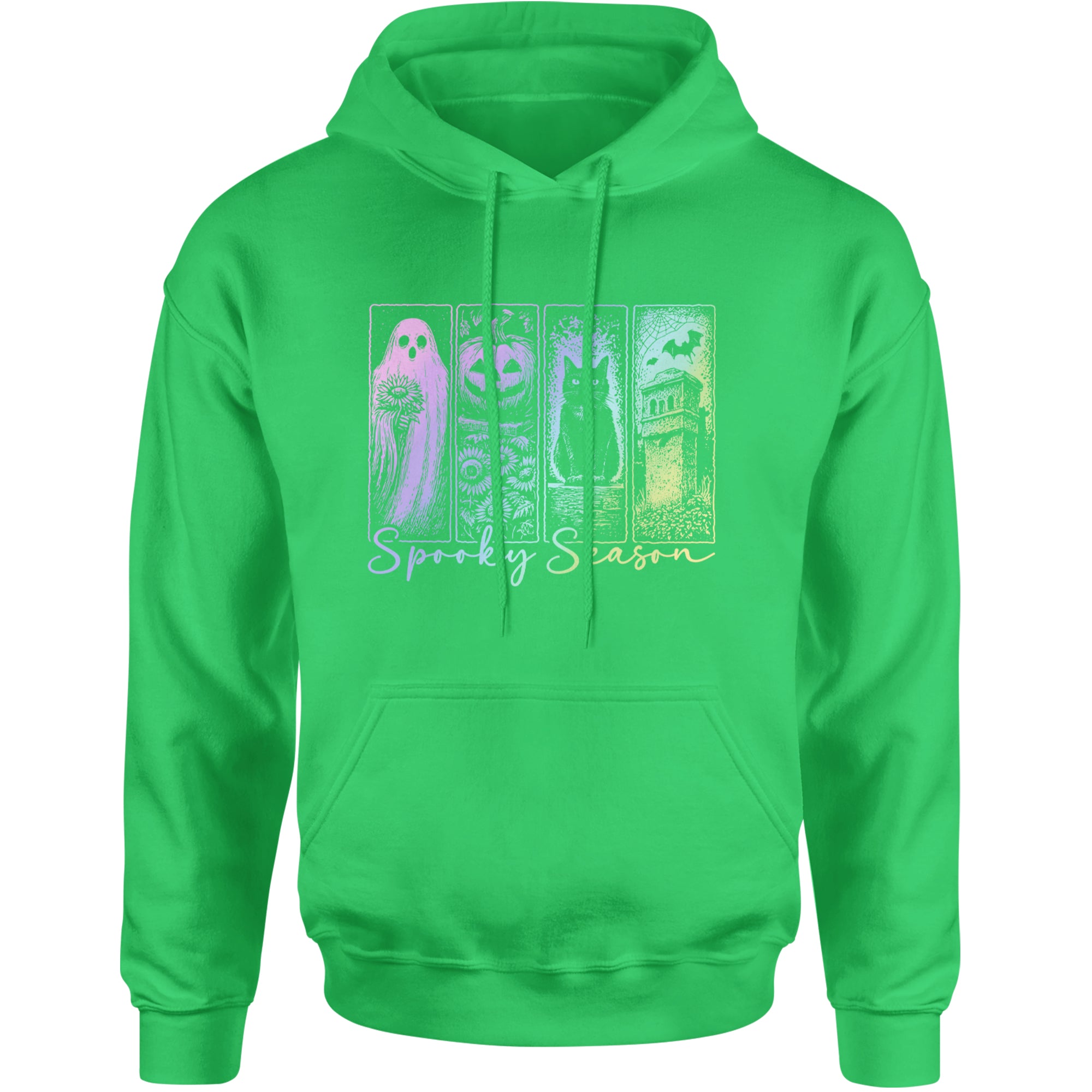 Spooky Season Cute Pastel Halloween Design Adult Hoodie Sweatshirt Kelly Green