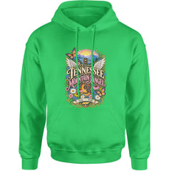 Tennessee Mountain Angel Wings Dolly Adult Hoodie Sweatshirt Kelly Green