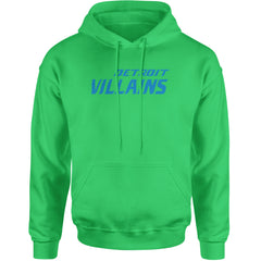 Detroit Villains Grit Football Adult Hoodie Sweatshirt Kelly Green