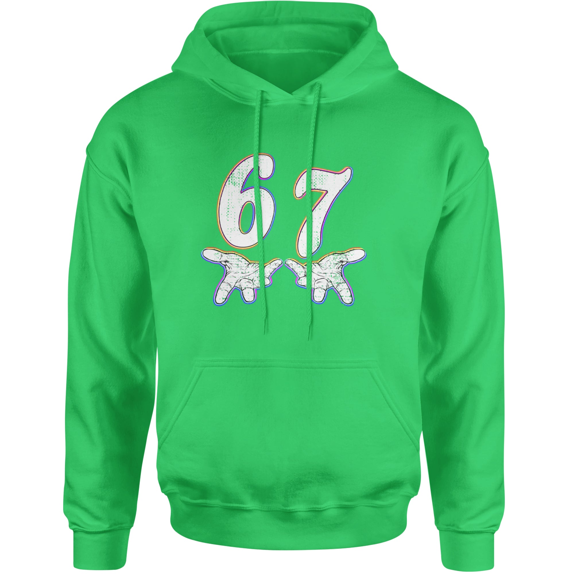 67 Hands Meme Viral Drill Adult Hoodie Sweatshirt Kelly Green