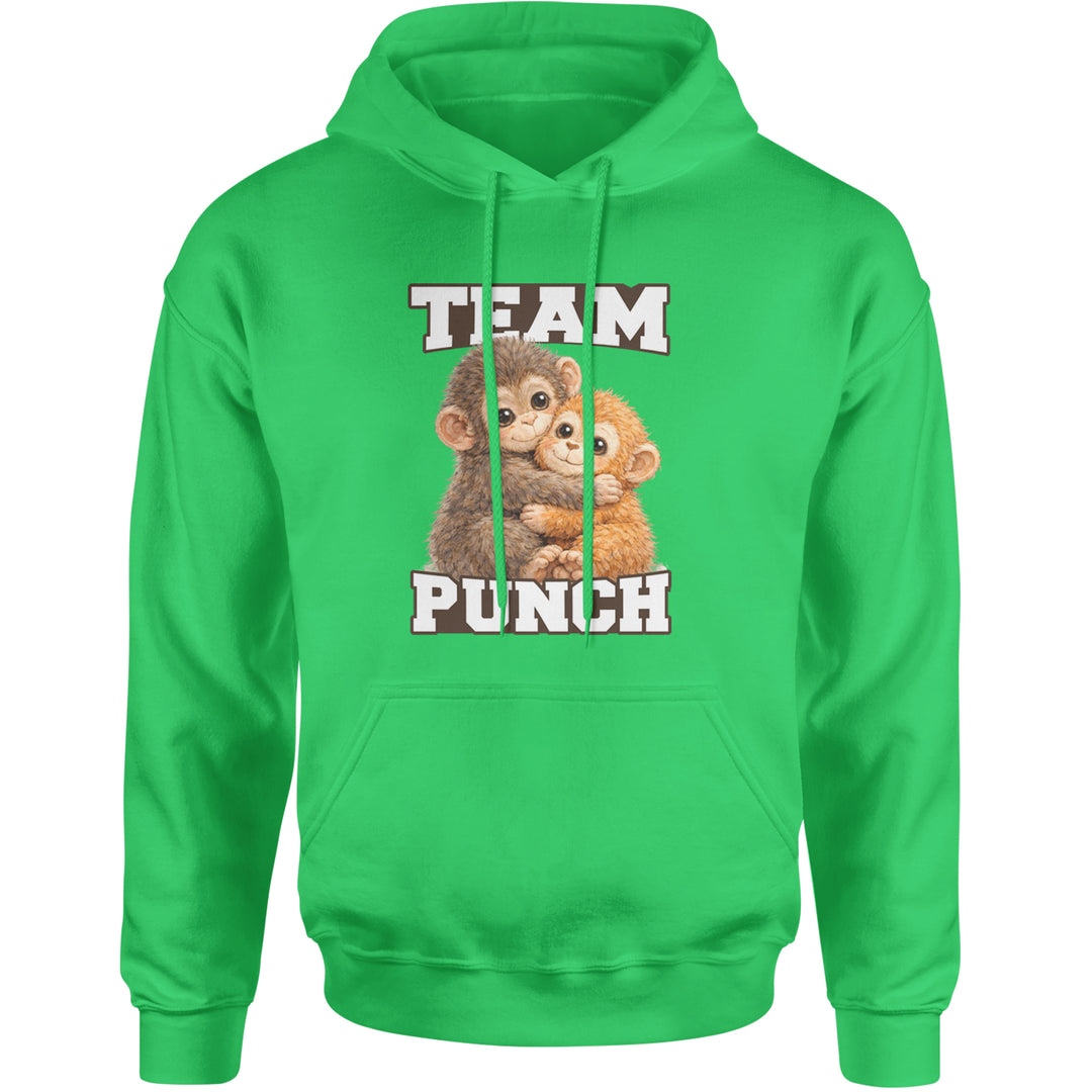Team Punch Panchi-kun Monkey Adult Hoodie Sweatshirt Kelly Green