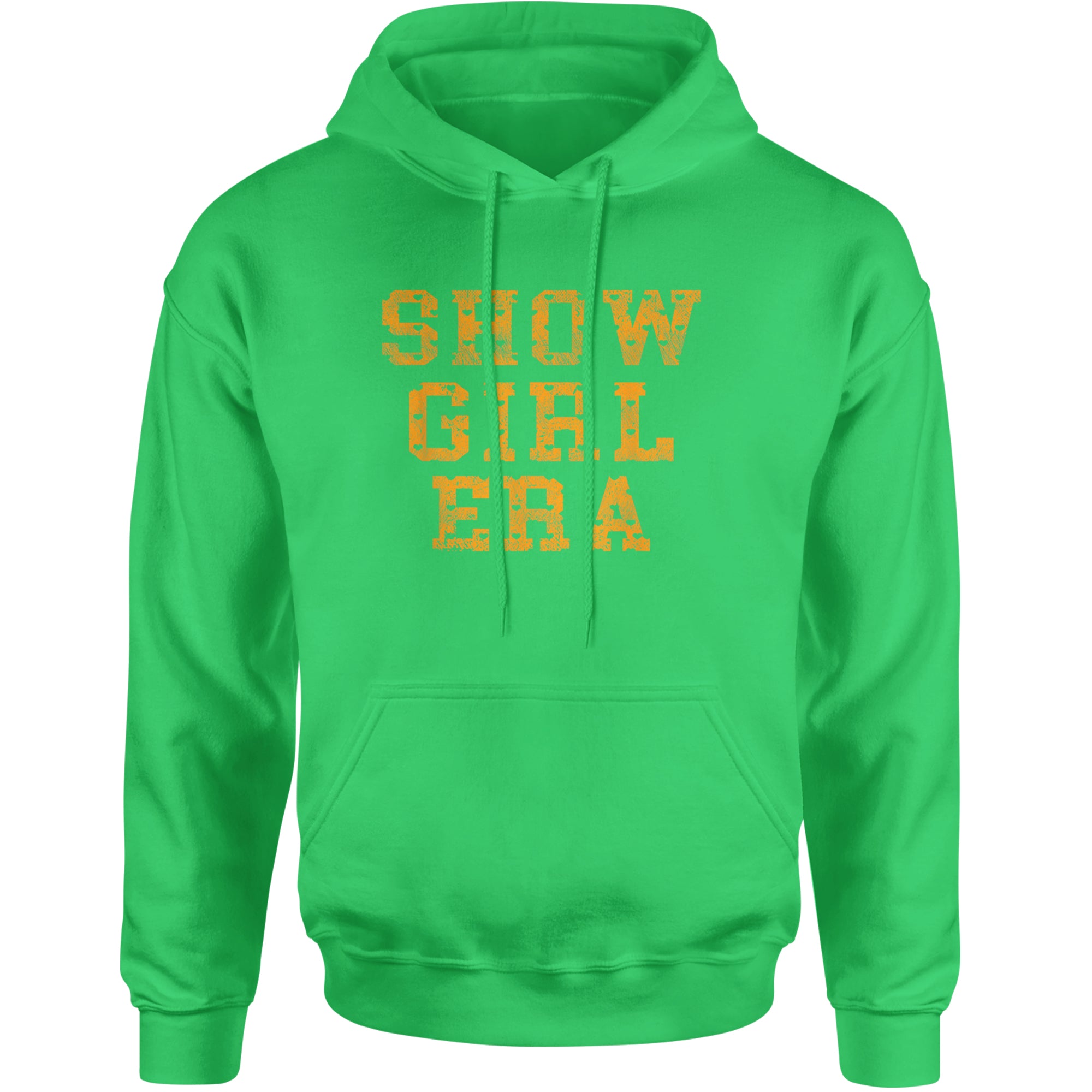 Vintage Showgirl Era Heart Adult Hoodie Sweatshirt Kelly Green
