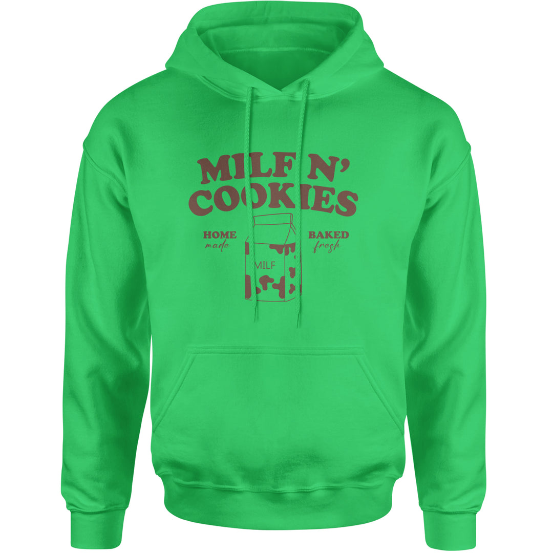 Milf And Cookies Adult Hoodie Sweatshirt Kelly Green