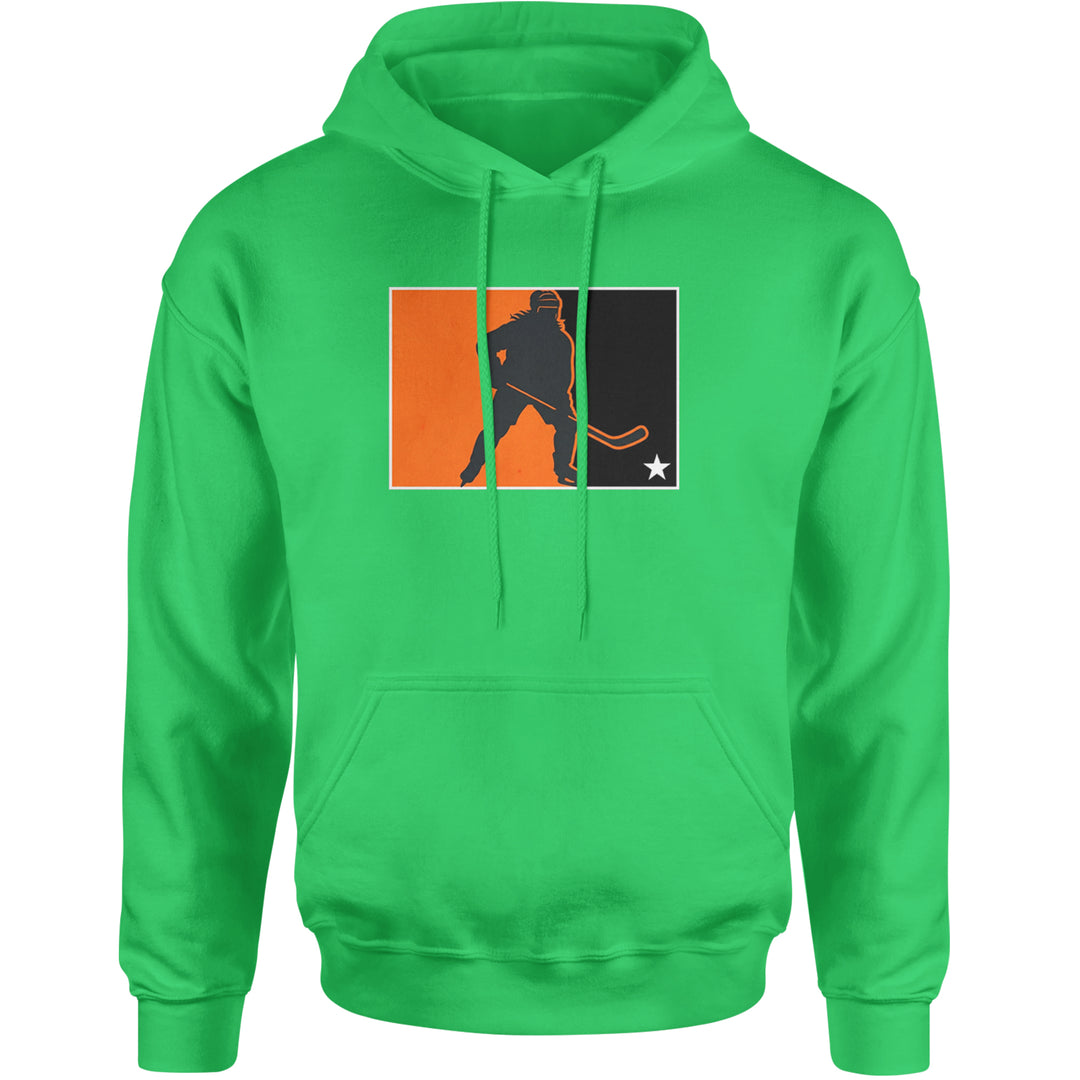 Hockey Enforcer Retro Vintage Adult Hoodie Sweatshirt Kelly Green