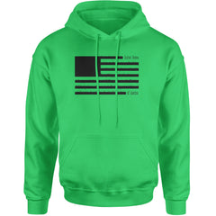 Redacted American Flag Adult Hoodie Sweatshirt Kelly Green