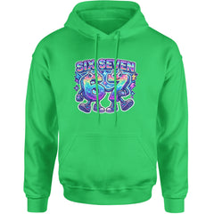 Six Seven 67 Retro Pixel Buddies Adult Hoodie Sweatshirt Kelly Green