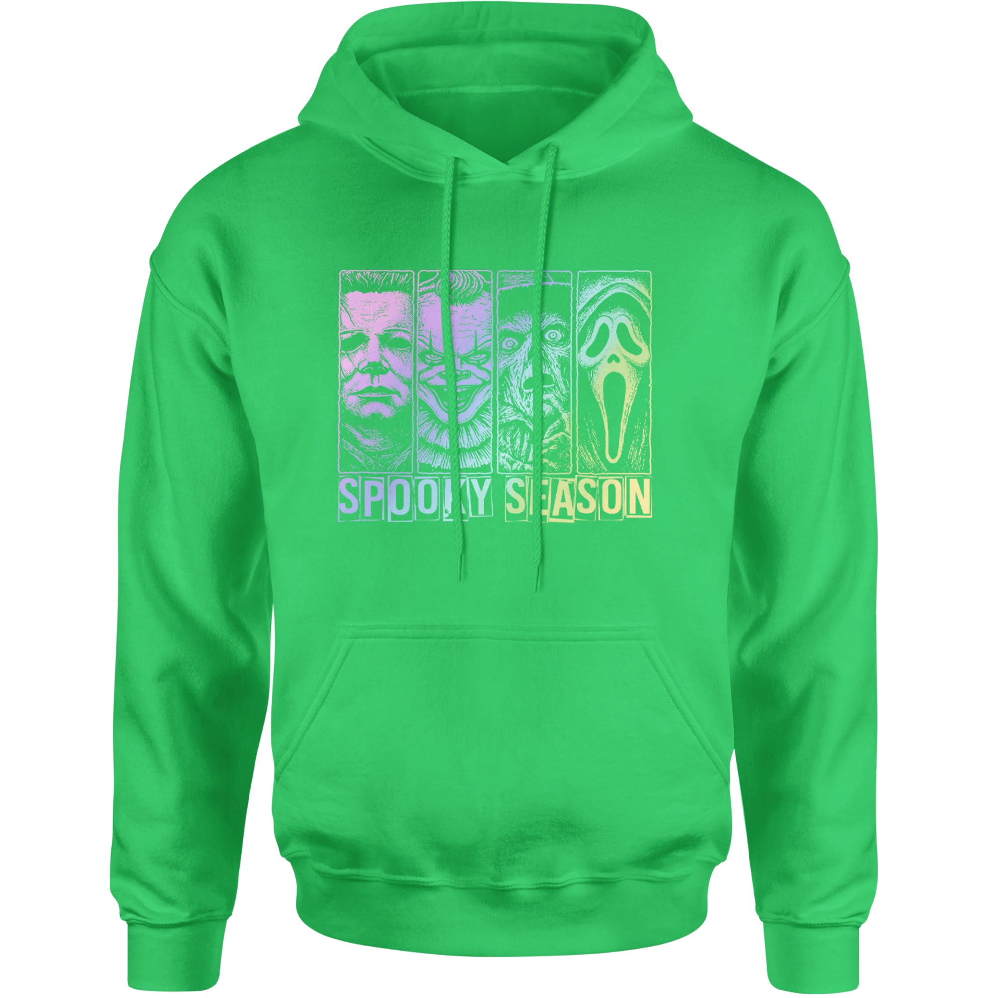 Spooky Season Horror Icons Halloween Adult Hoodie Sweatshirt Kelly Green