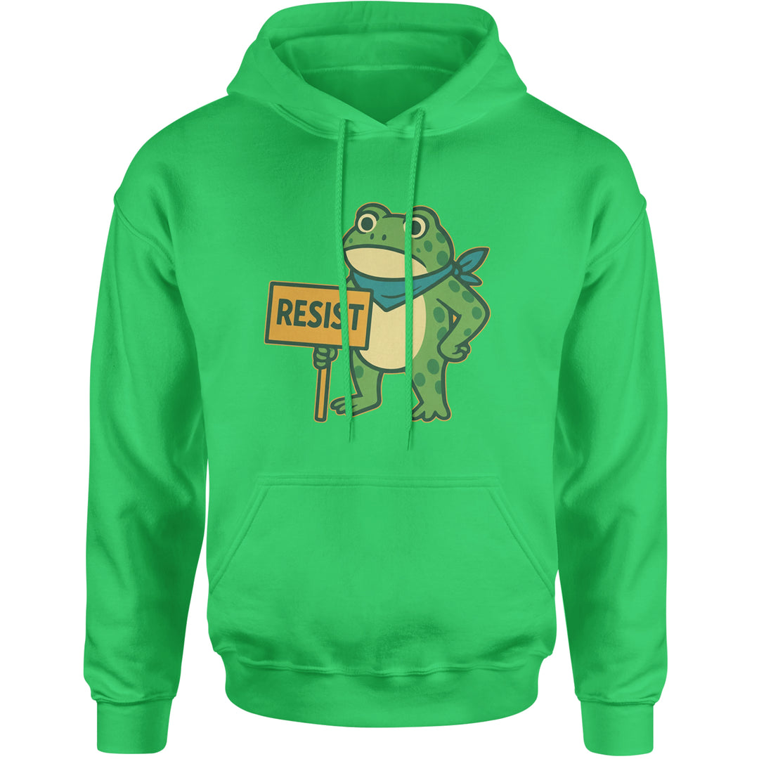 Sign Resist Meme Frog Protest Adult Hoodie Sweatshirt Kelly Green