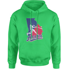 Atlanta Georgia Batter Up Adult Hoodie Sweatshirt Kelly Green