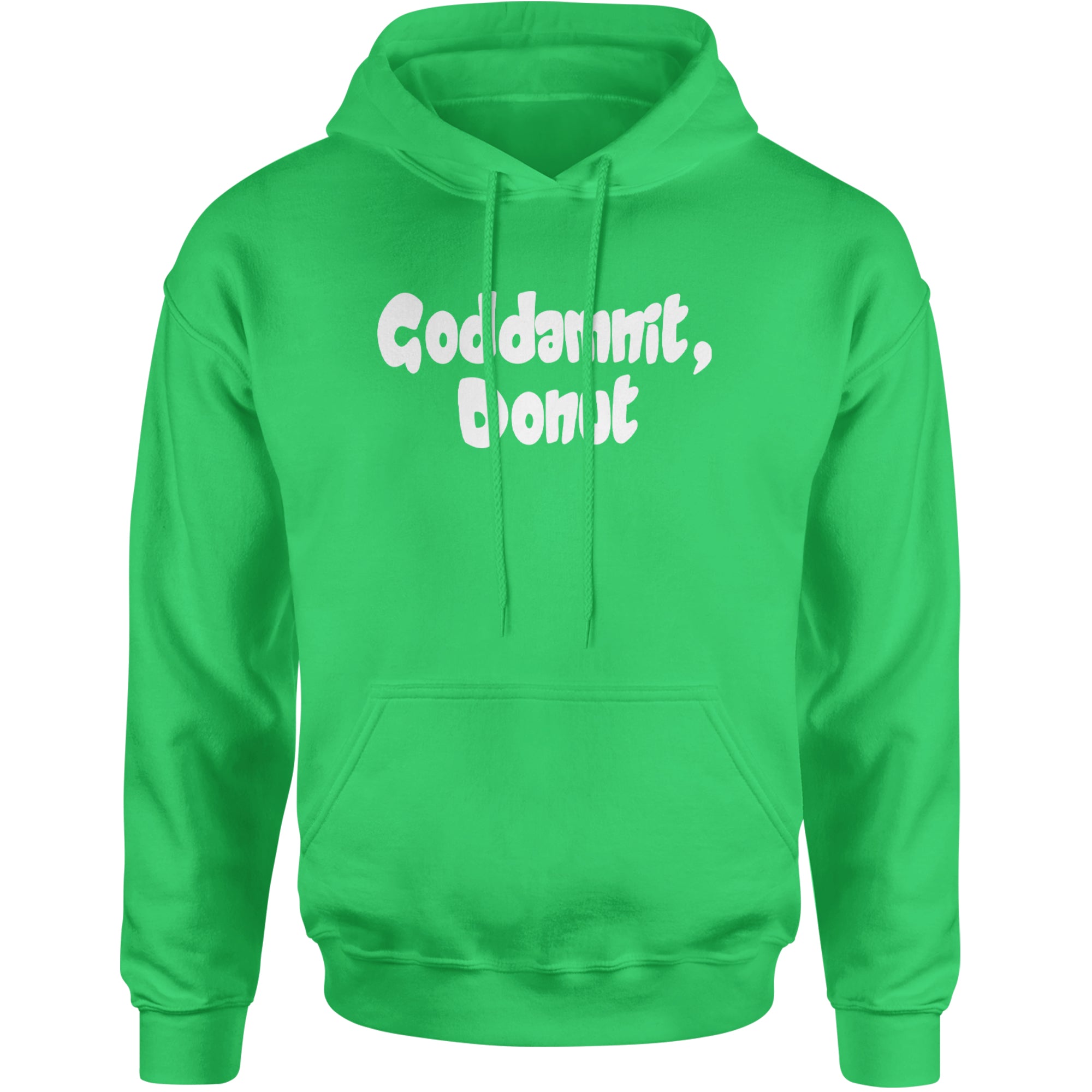Godd-mnit, Donut Carl Adult Hoodie Sweatshirt Kelly Green