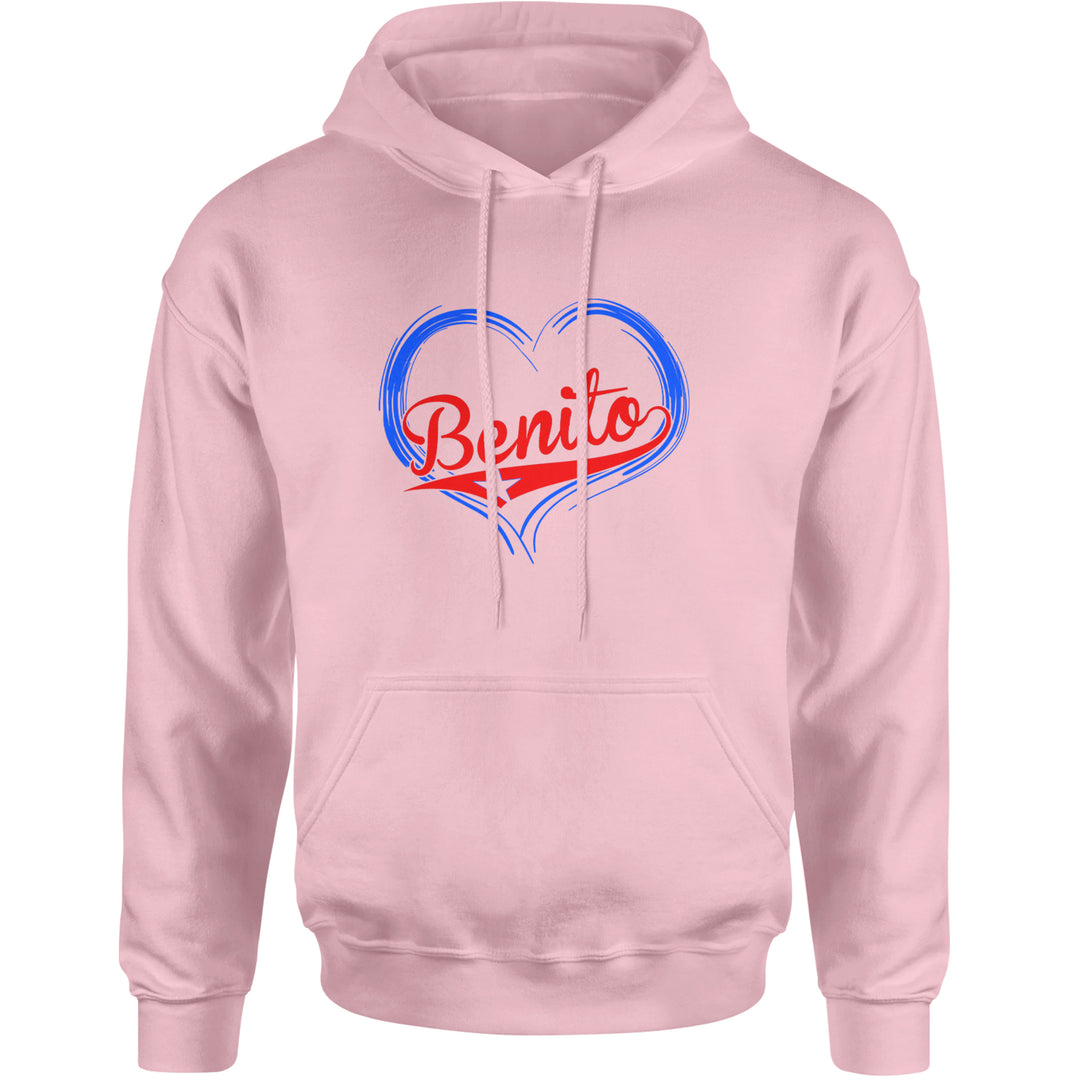 Benito Heart Puerto Rico Adult Hoodie Sweatshirt Light Pink