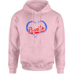 Benito Heart Puerto Rico Adult Hoodie Sweatshirt Light Pink