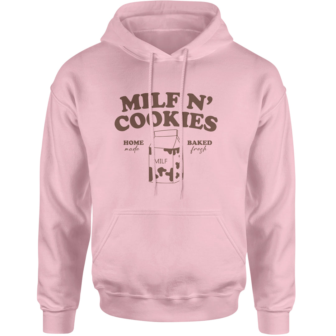 Milf And Cookies Adult Hoodie Sweatshirt Light Pink