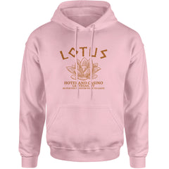 Lotus Hotel and Casino Adult Hoodie Sweatshirt Light Pink