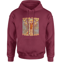 Tung Tung Tung Sahur Enforcer Adult Hoodie Sweatshirt Maroon