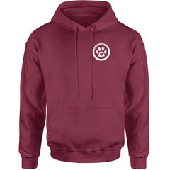 TLC To Love a Canine Dog Rescue White Adult Hoodie Sweatshirt Maroon