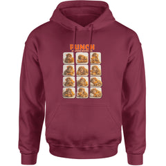 Punch Play Hard Love Harder Adult Hoodie Sweatshirt Maroon