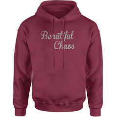 Beautiful Chaos Glitter Music Festival Adult Hoodie Sweatshirt Maroon