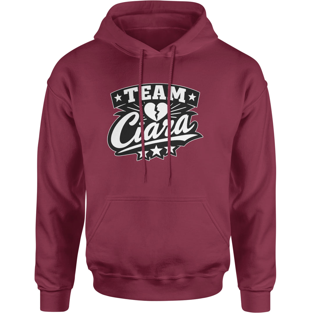 Team Ciara Scamanda Broken Heart Adult Hoodie Sweatshirt Maroon