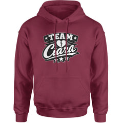 Team Ciara Scamanda Broken Heart Adult Hoodie Sweatshirt Maroon
