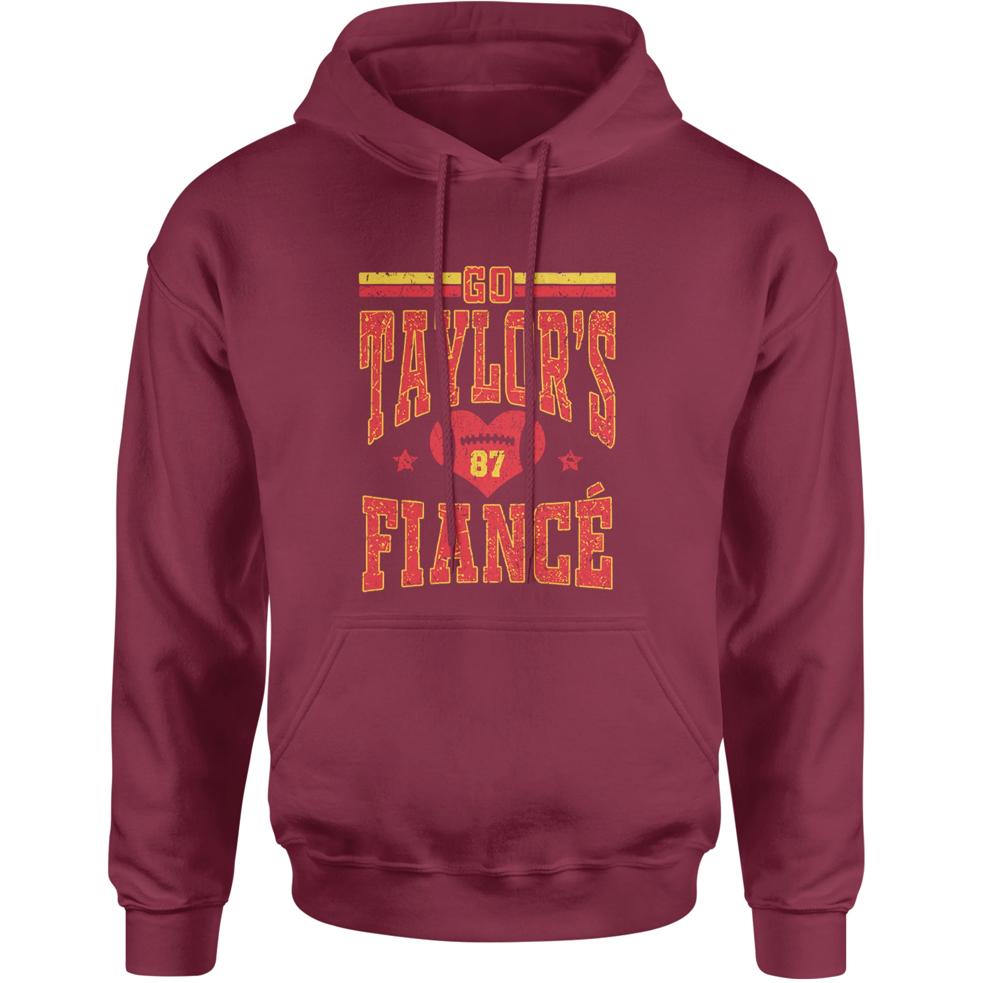 Go Taylor's Fiancé Engagement Game Day Adult Hoodie Sweatshirt Maroon