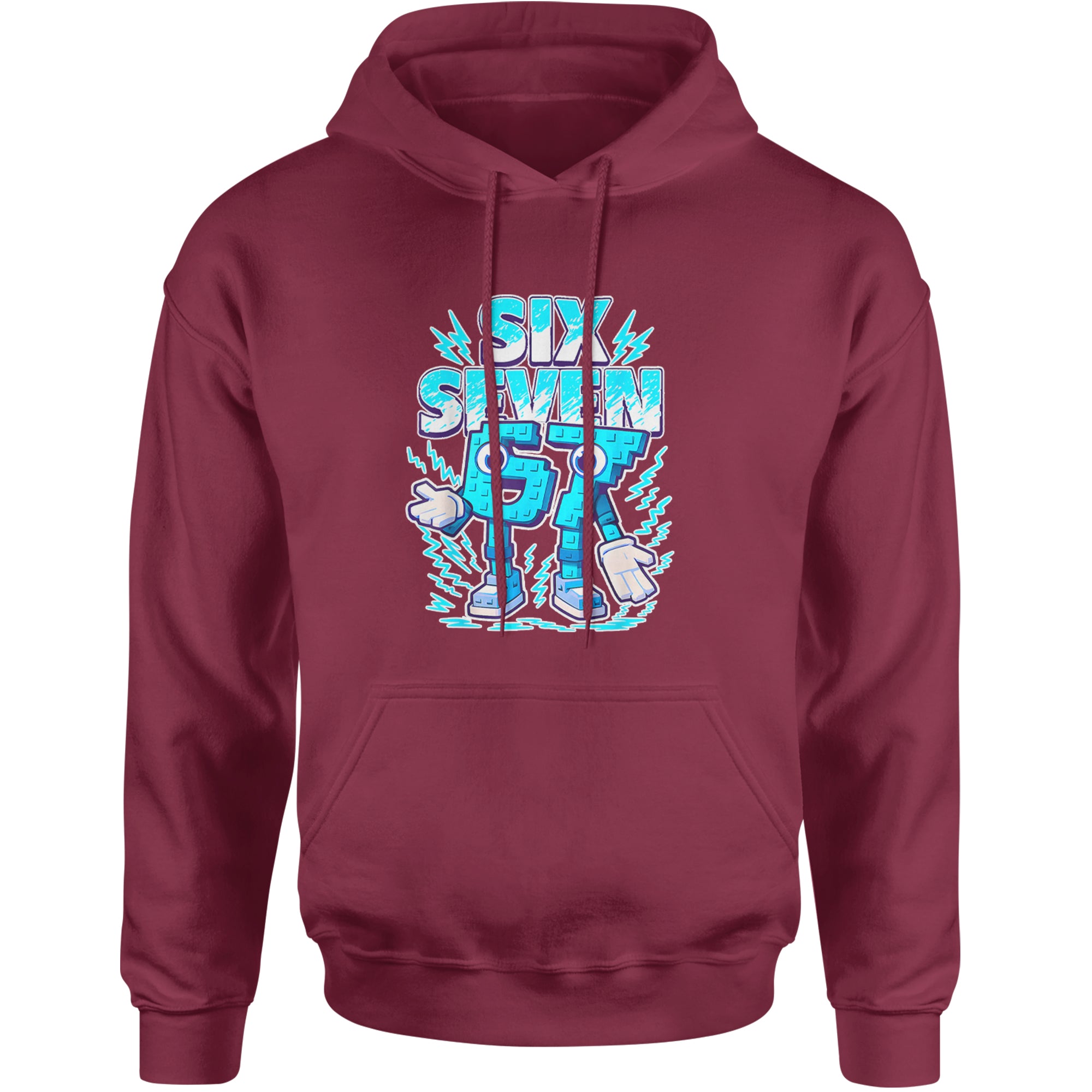 67 Brainrot Meme Slang Adult Hoodie Sweatshirt Maroon
