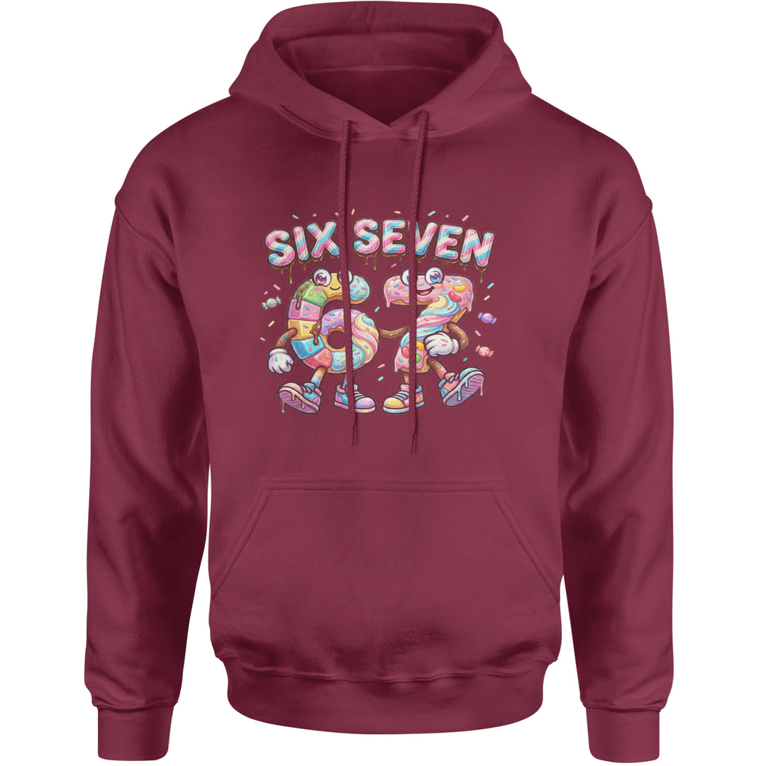67 Candy Swirl Meme Adult Hoodie Sweatshirt Maroon