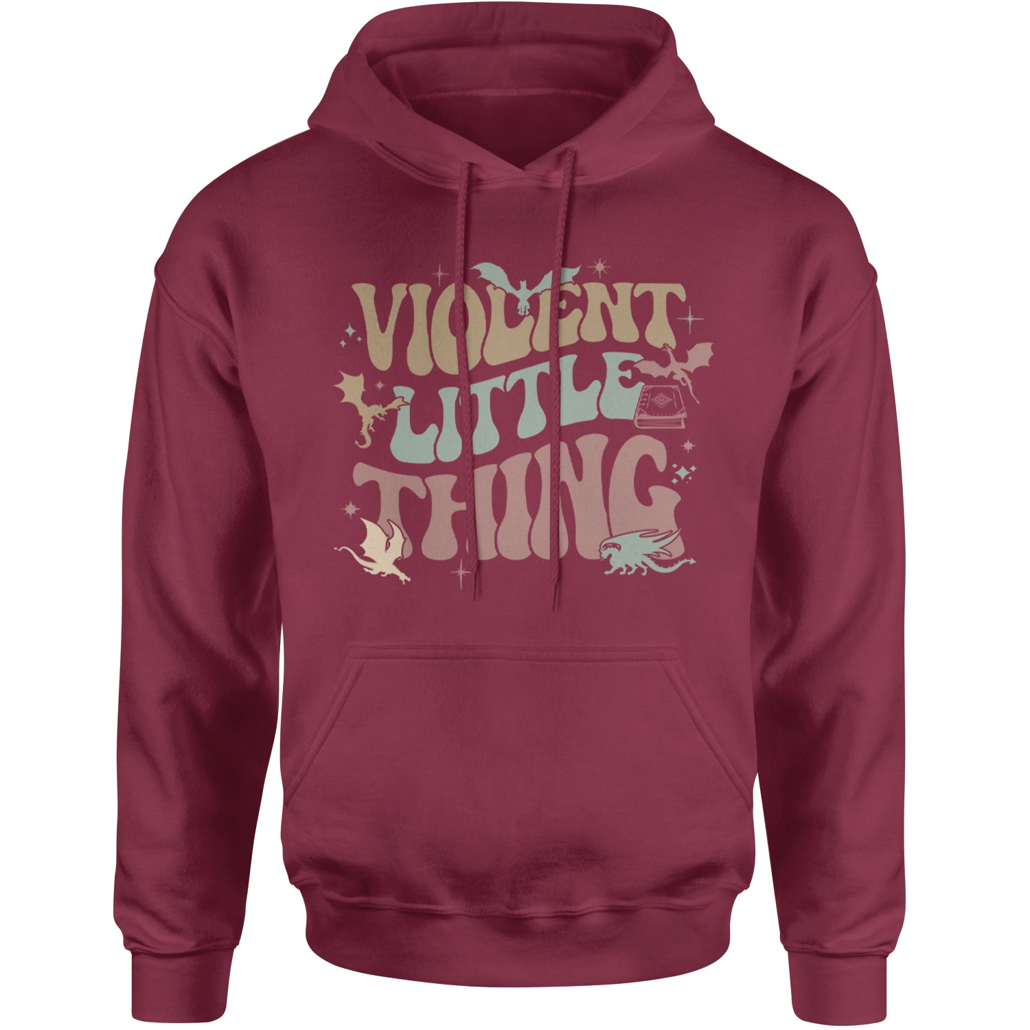 Violent Little Thing Dragon Adult Hoodie Sweatshirt Maroon