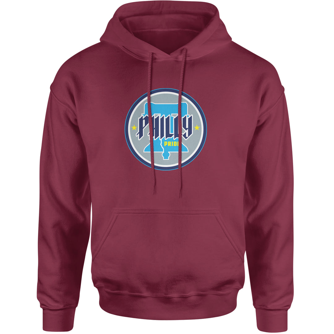 Philly Pride Liberty Bell Adult Hoodie Sweatshirt Maroon