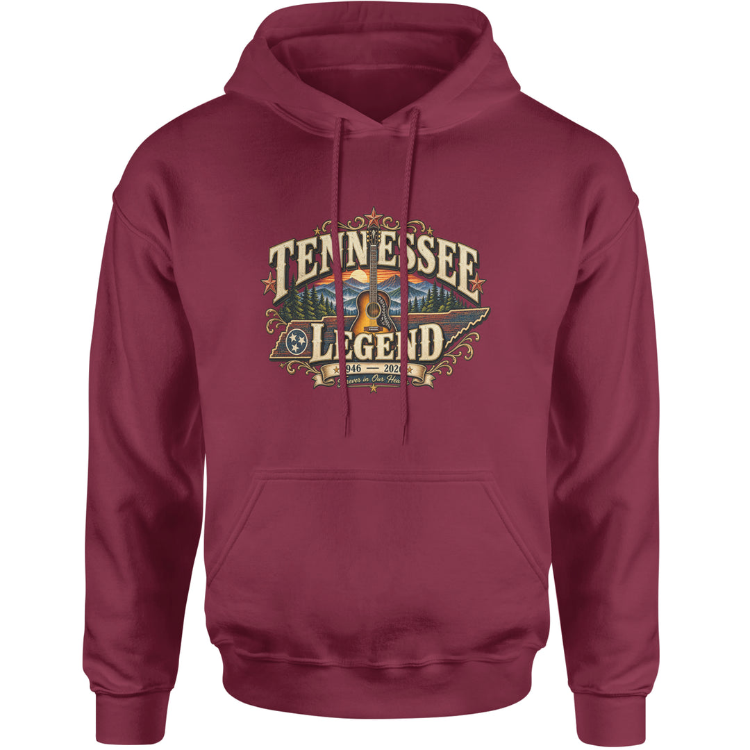 Tennessee Legend Country Music Dolly Adult Hoodie Sweatshirt Maroon