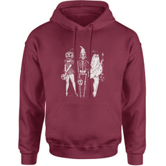 Vintage Spooky Squad Pinup Halloween Design Adult Hoodie Sweatshirt Maroon