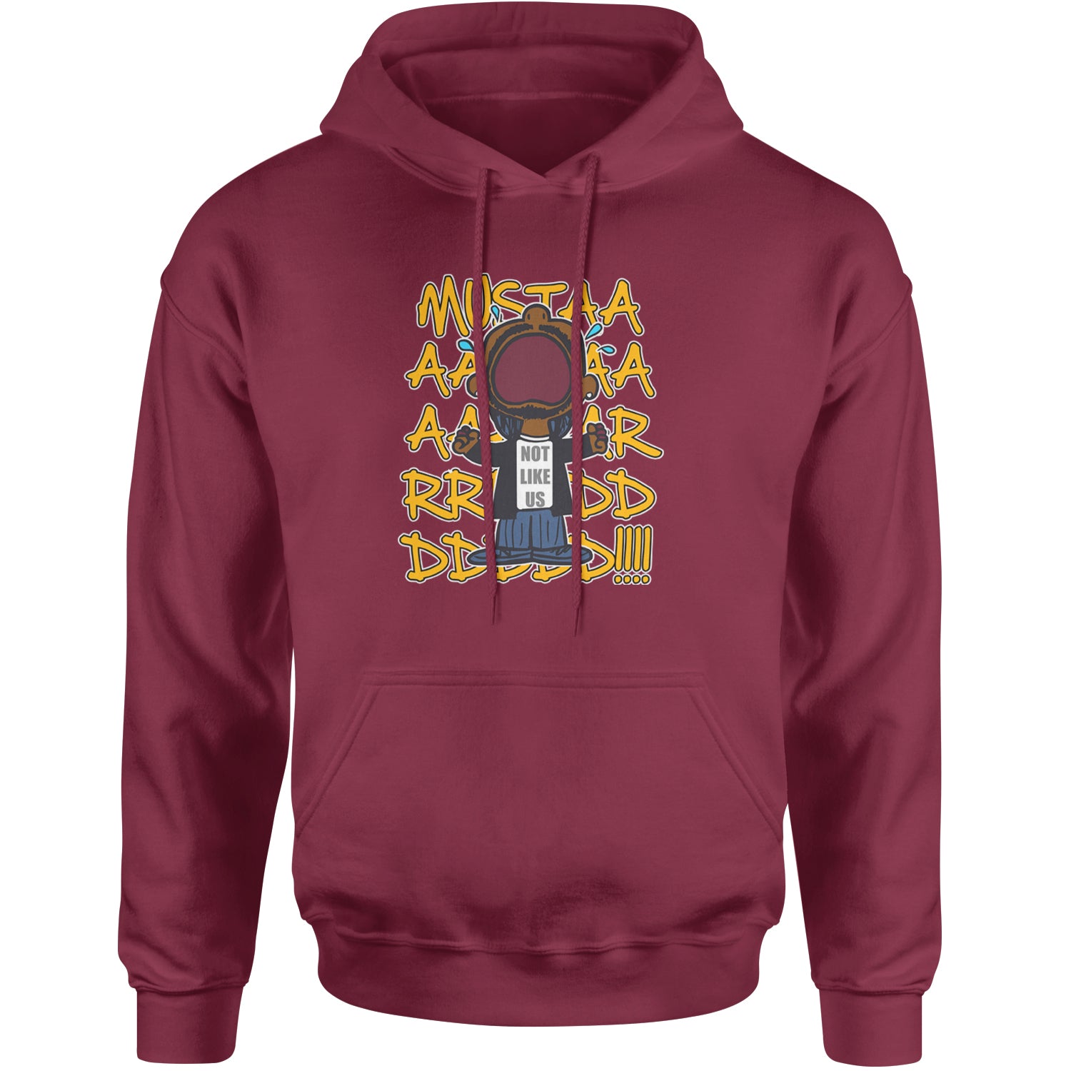 MUSTARD! Not Like Us Tv Off Adult Hoodie Sweatshirt Maroon