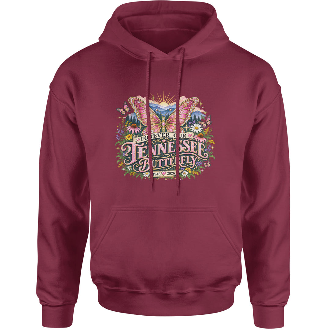 Forever Our Tennessee Butterfly Dolly Adult Hoodie Sweatshirt Maroon