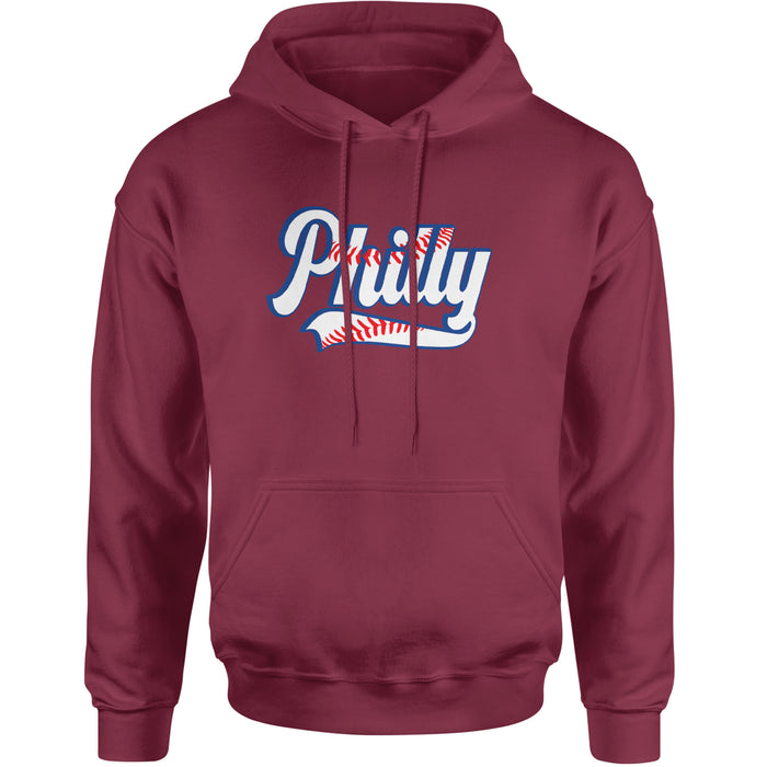 Philly Baseball Stitching Adult Hoodie Sweatshirt