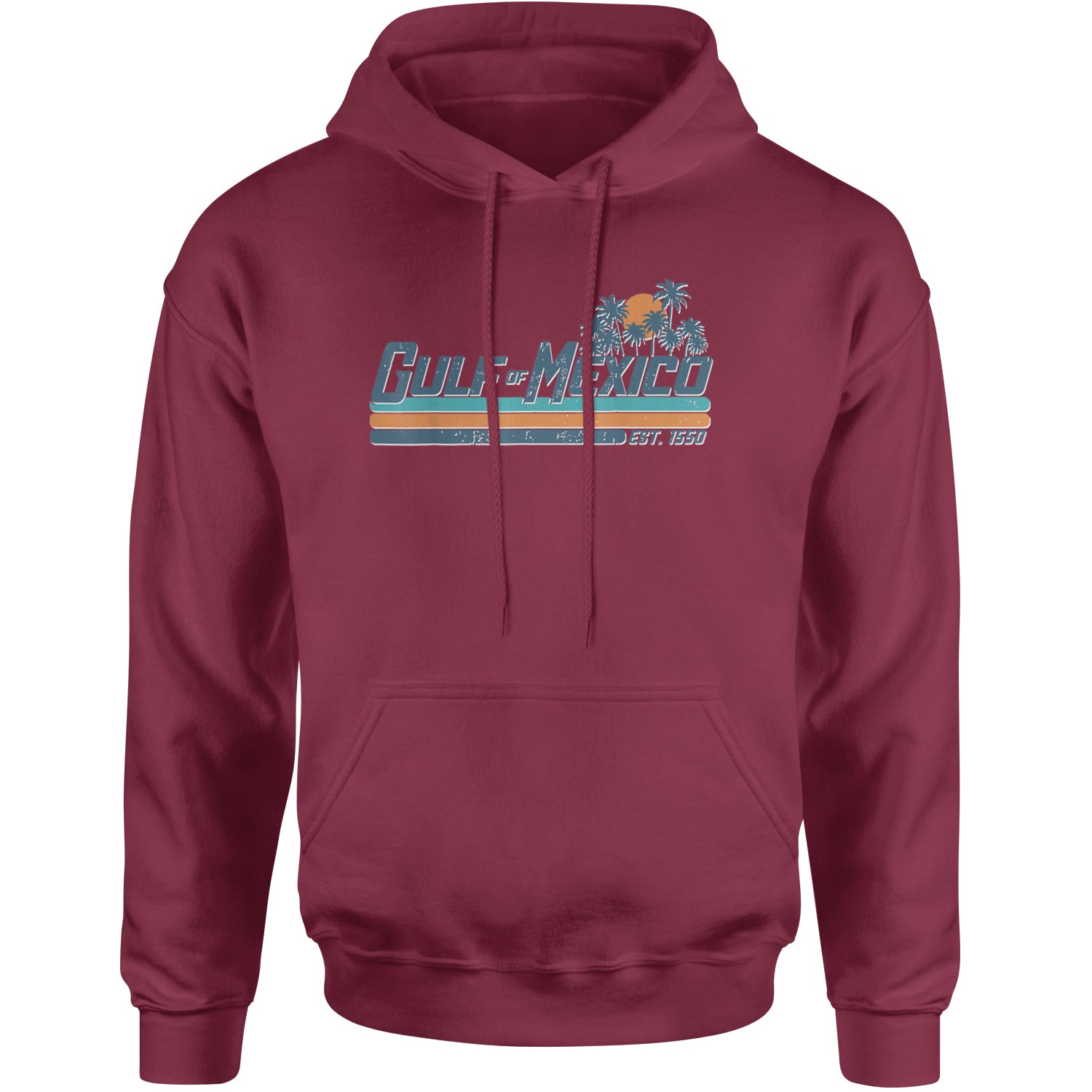 Gulf Of Mexico Established Year 1550 Adult Hoodie Sweatshirt Maroon