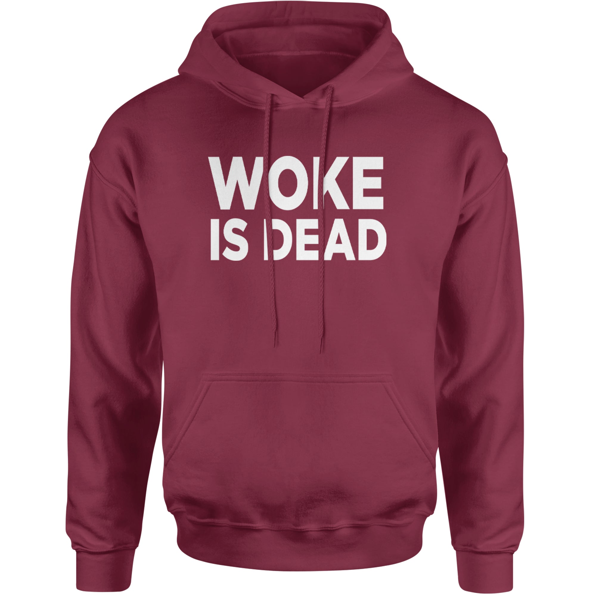 Woke Is Dead Satire Adult Hoodie Sweatshirt Maroon
