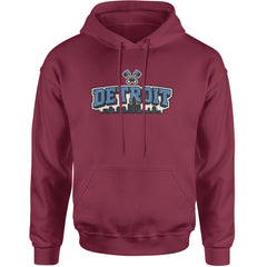Detroit Motor City Retro Piston Adult Hoodie Sweatshirt Maroon