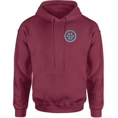 TLC To Love a Canine Dog Rescue Teal Adult Hoodie Sweatshirt Maroon