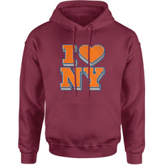 New York City Pride Heart Adult Hoodie Sweatshirt Maroon