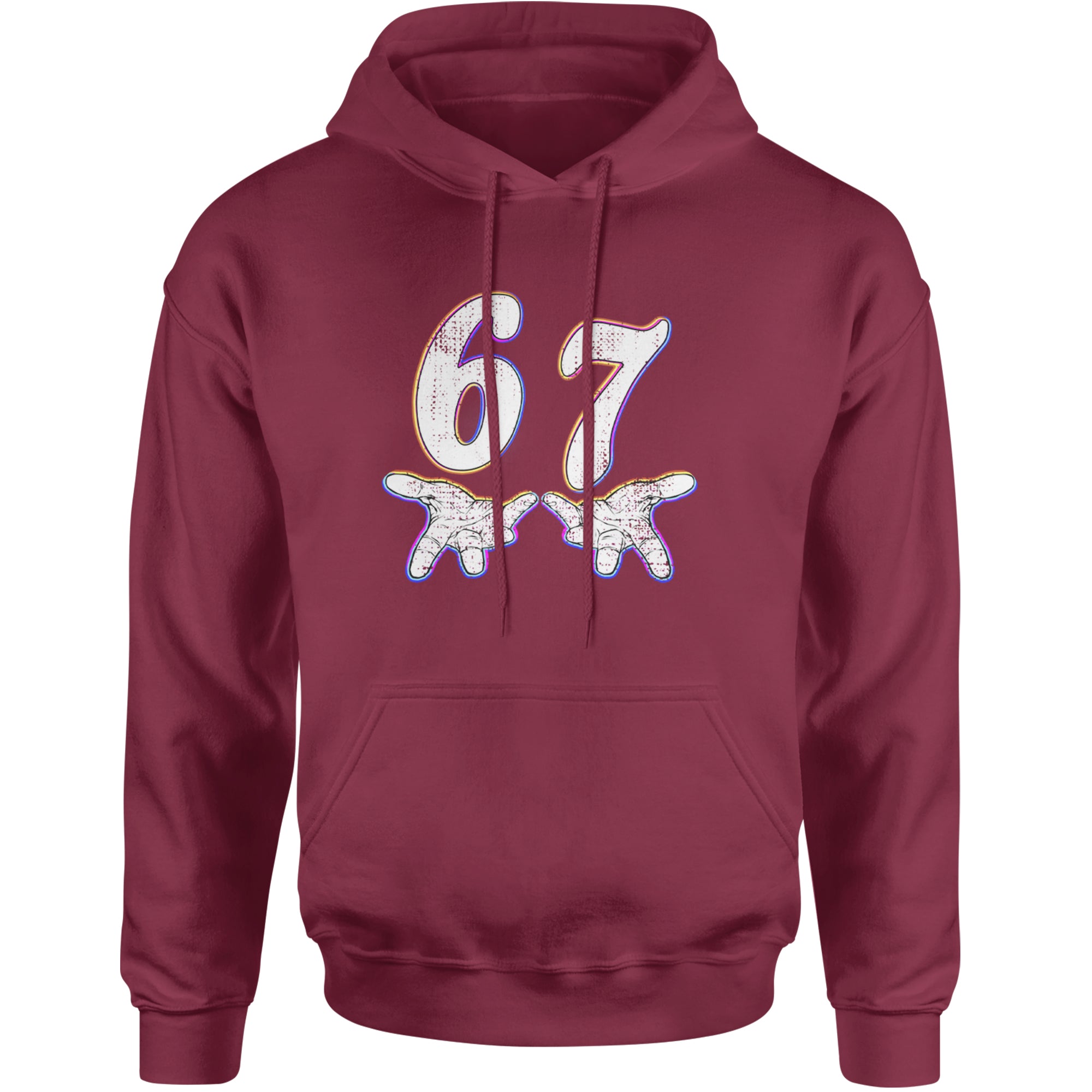 67 Hands Meme Viral Drill Adult Hoodie Sweatshirt Maroon