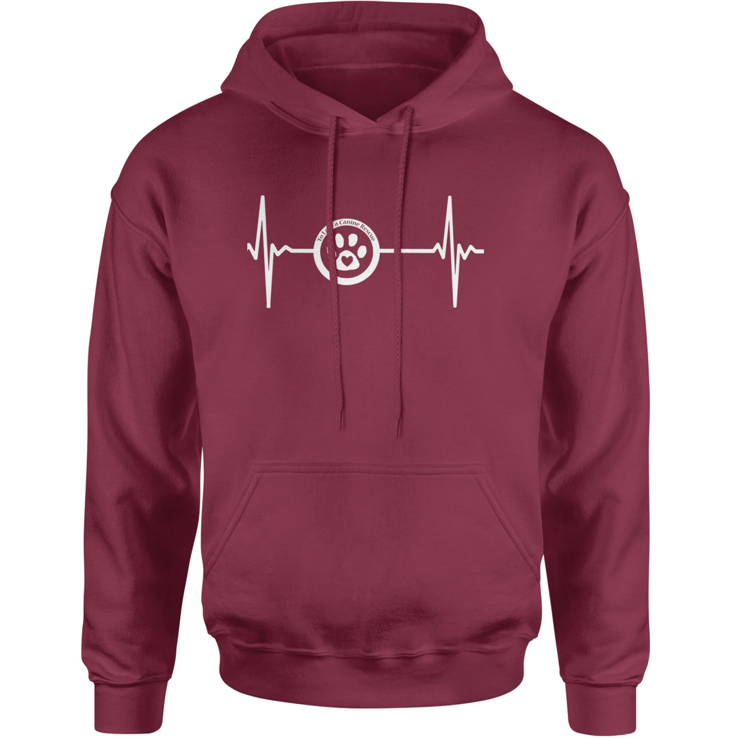TLC Rescue Heartbeat Adult Hoodie Sweatshirt Maroon