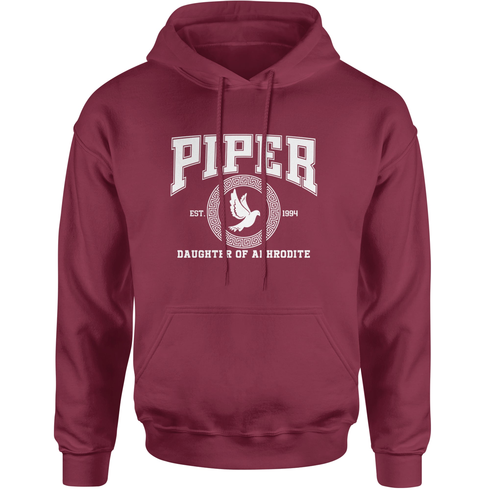 Piper Daughter of Aphrodite Rebel Heart Adult Hoodie Sweatshirt Maroon