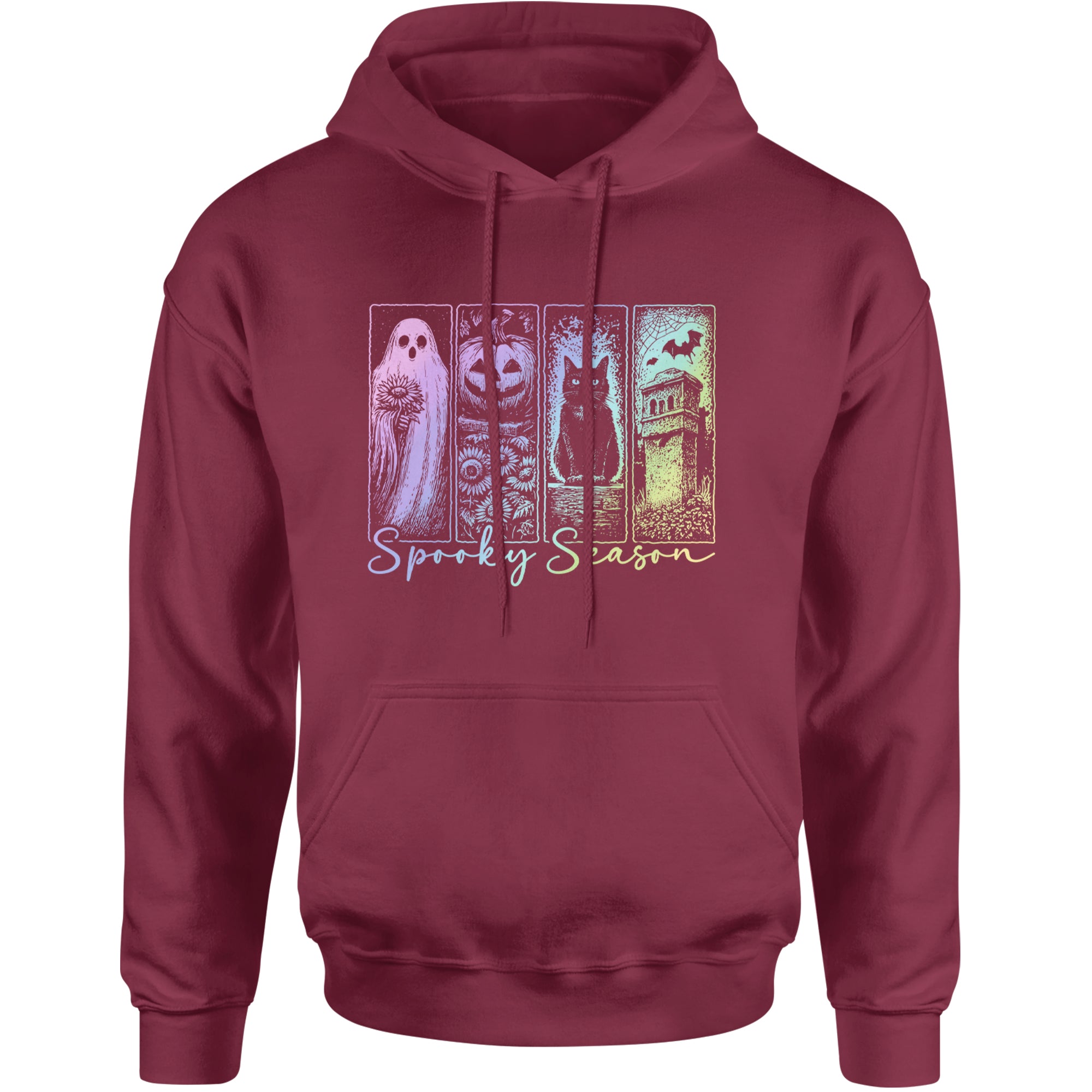 Spooky Season Cute Pastel Halloween Design Adult Hoodie Sweatshirt Maroon