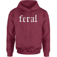 Feral Club Rat Festival Rave EDM Adult Hoodie Sweatshirt Maroon