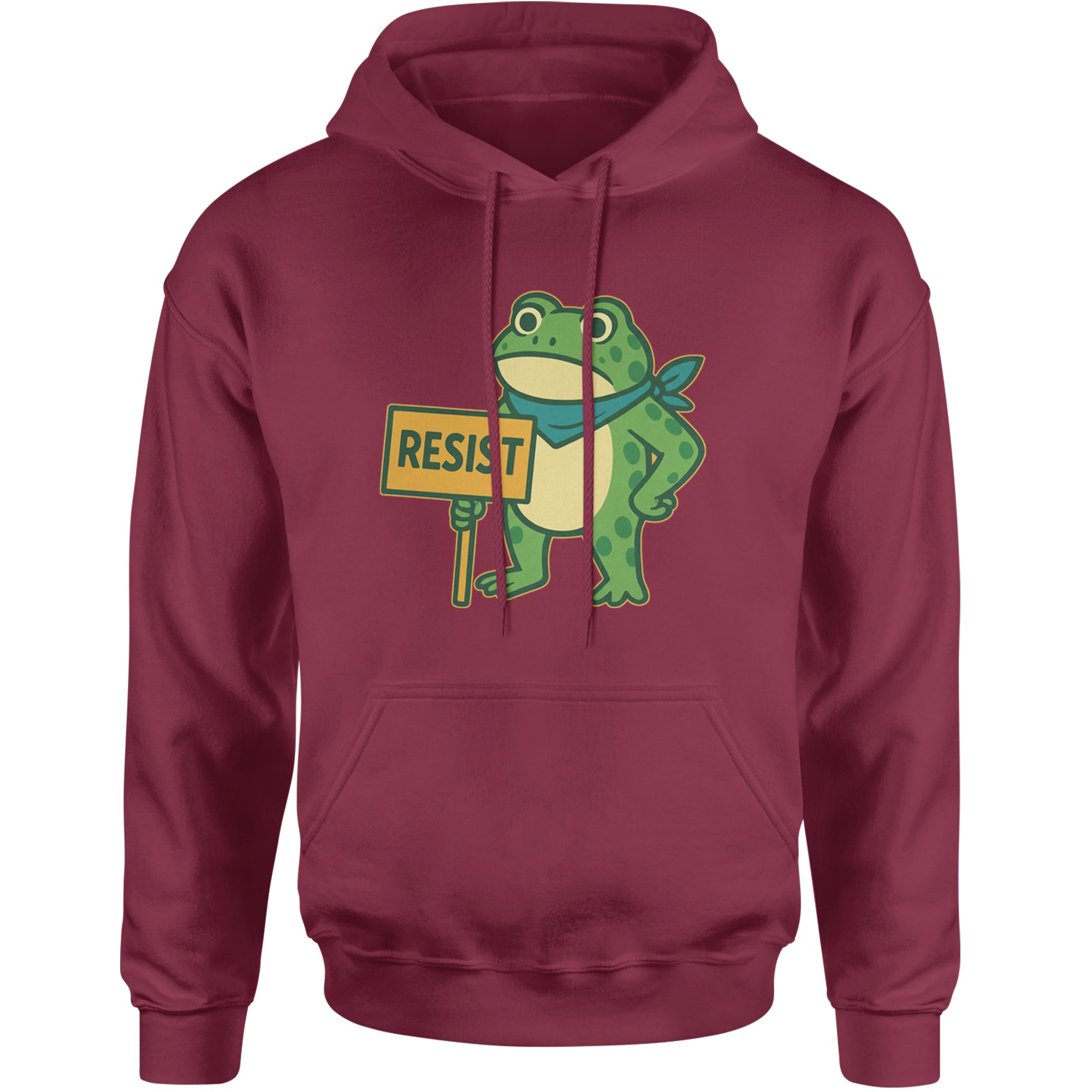 Sign Resist Meme Frog Protest Adult Hoodie Sweatshirt Maroon