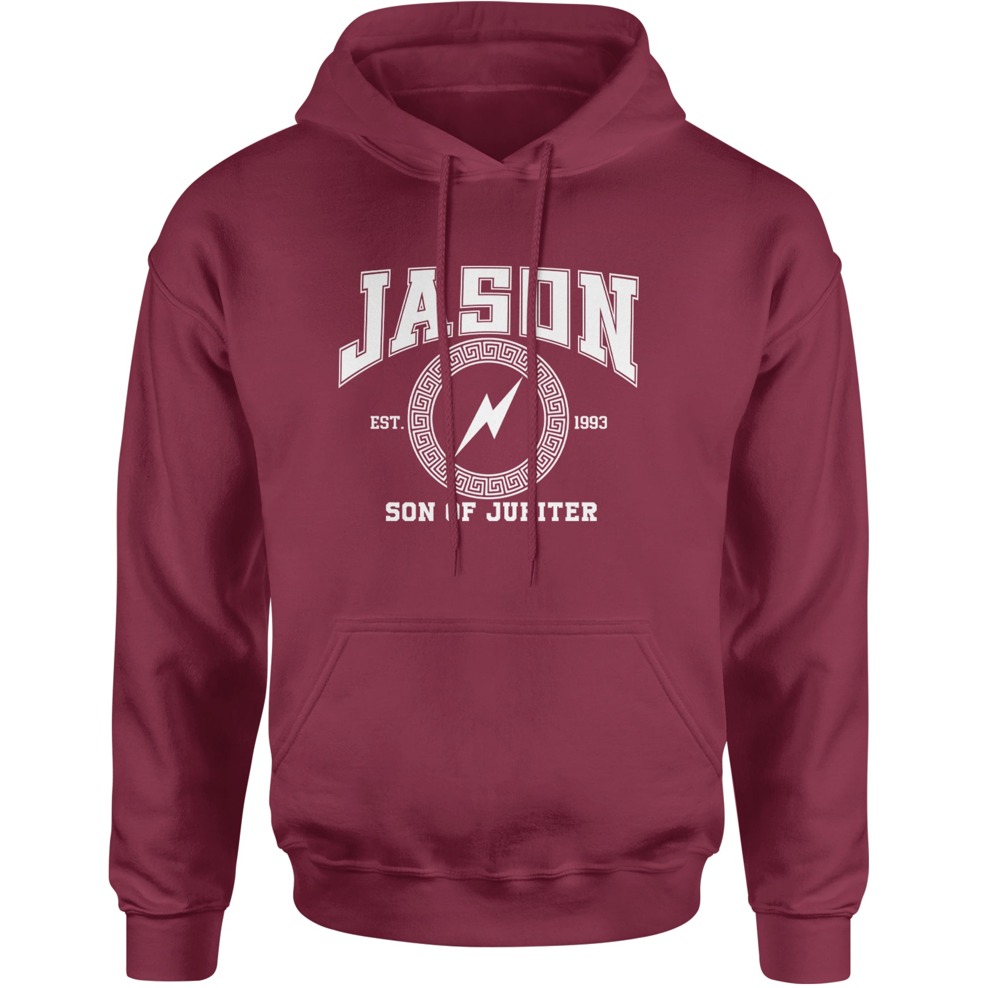 Jason Son of Jupiter Storm Bringer Adult Hoodie Sweatshirt Maroon